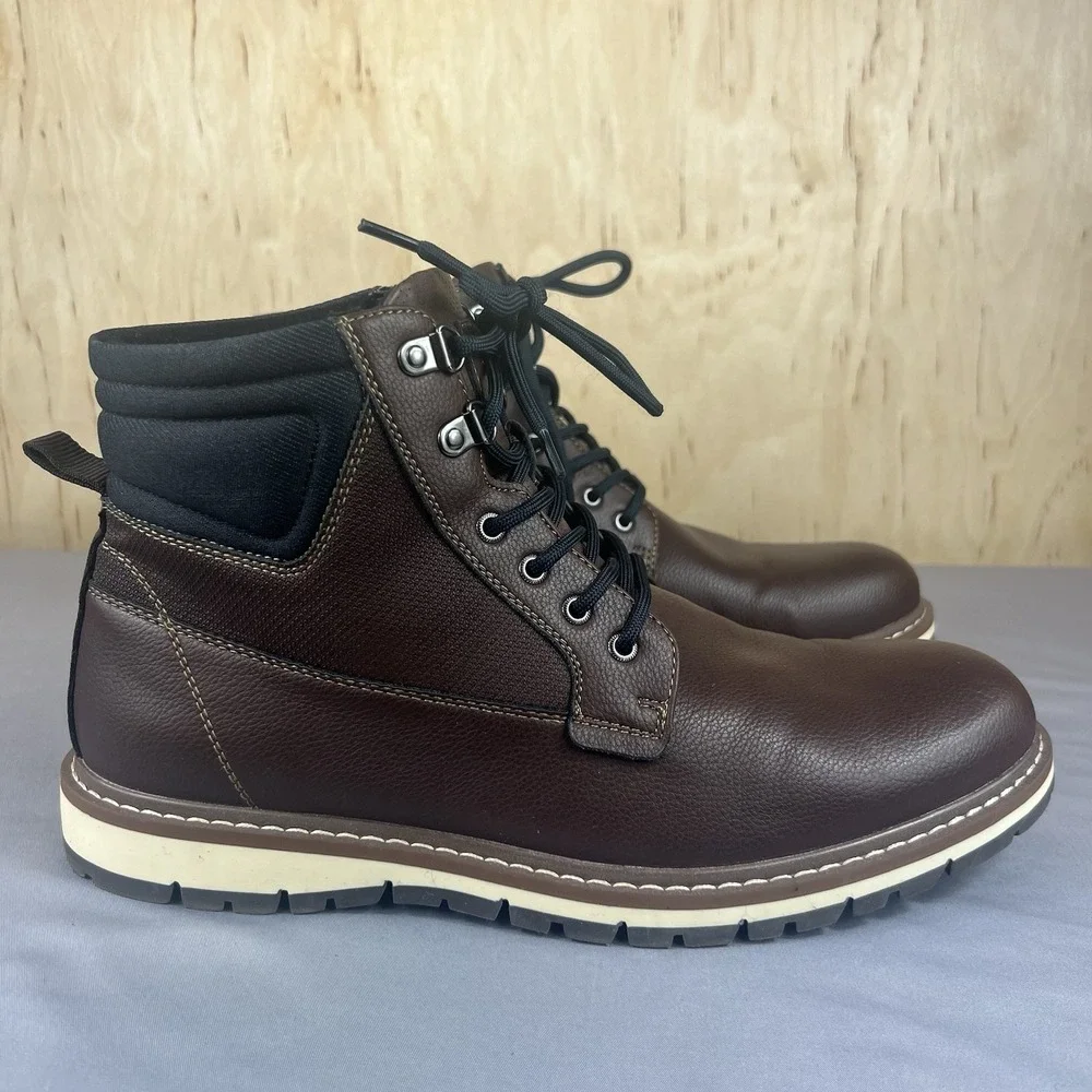 Alesbury Men's Size 11 Brown Faux Leather Ankle Boots Casual  Shoes Used